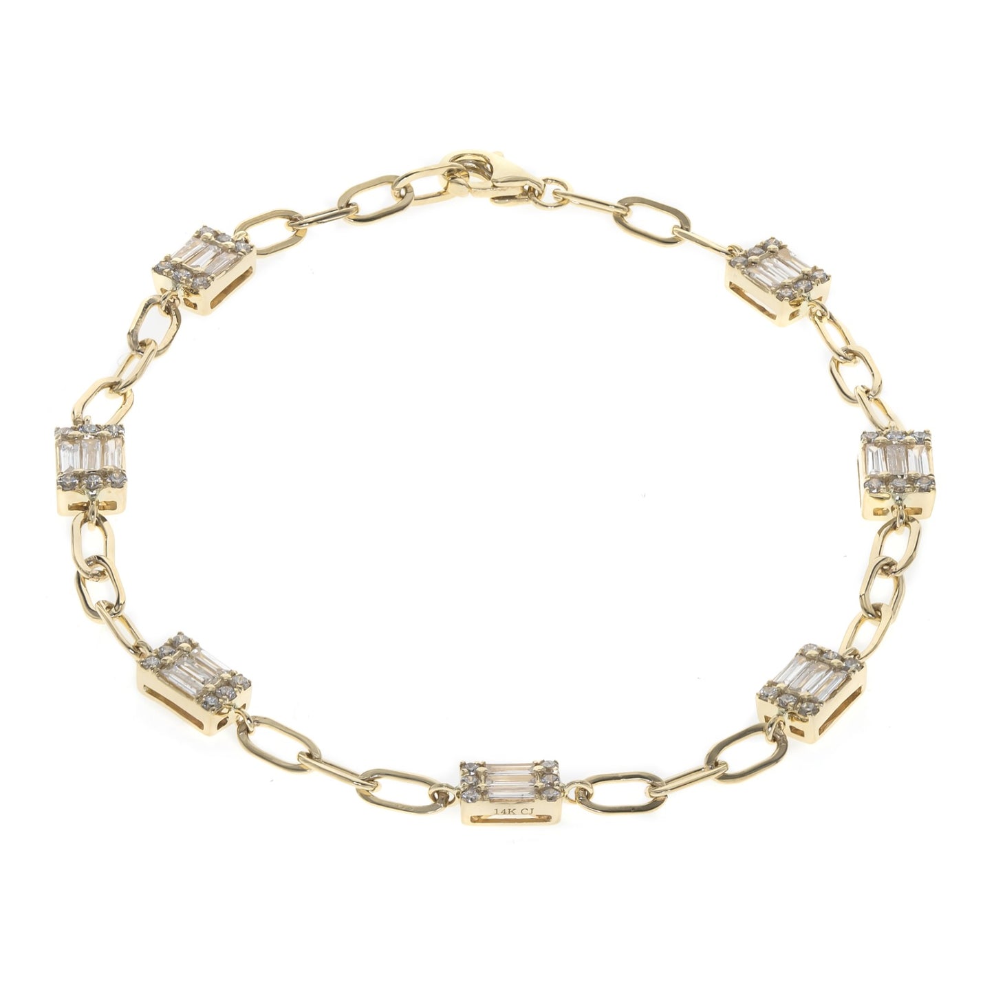 14K YG Diamond Baguette Bracelet