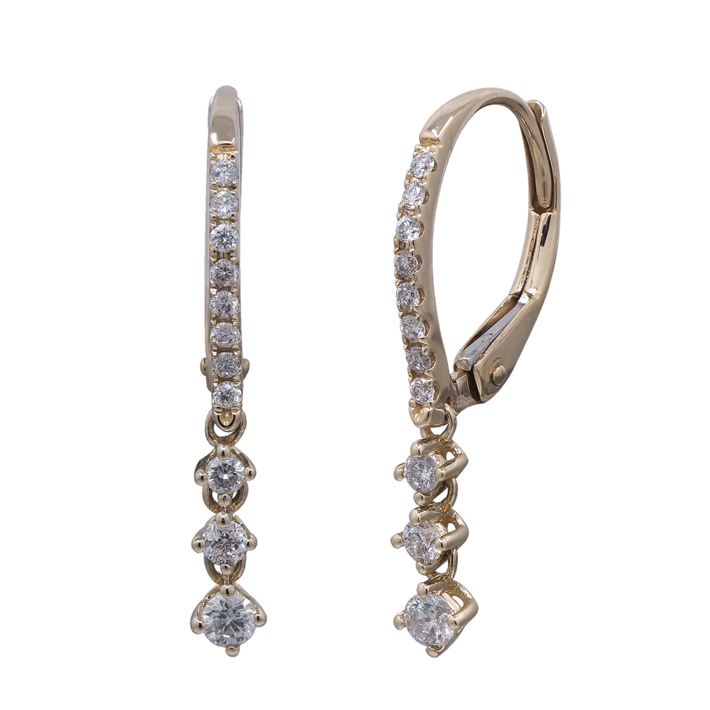 14K YG Diamond Earrings
