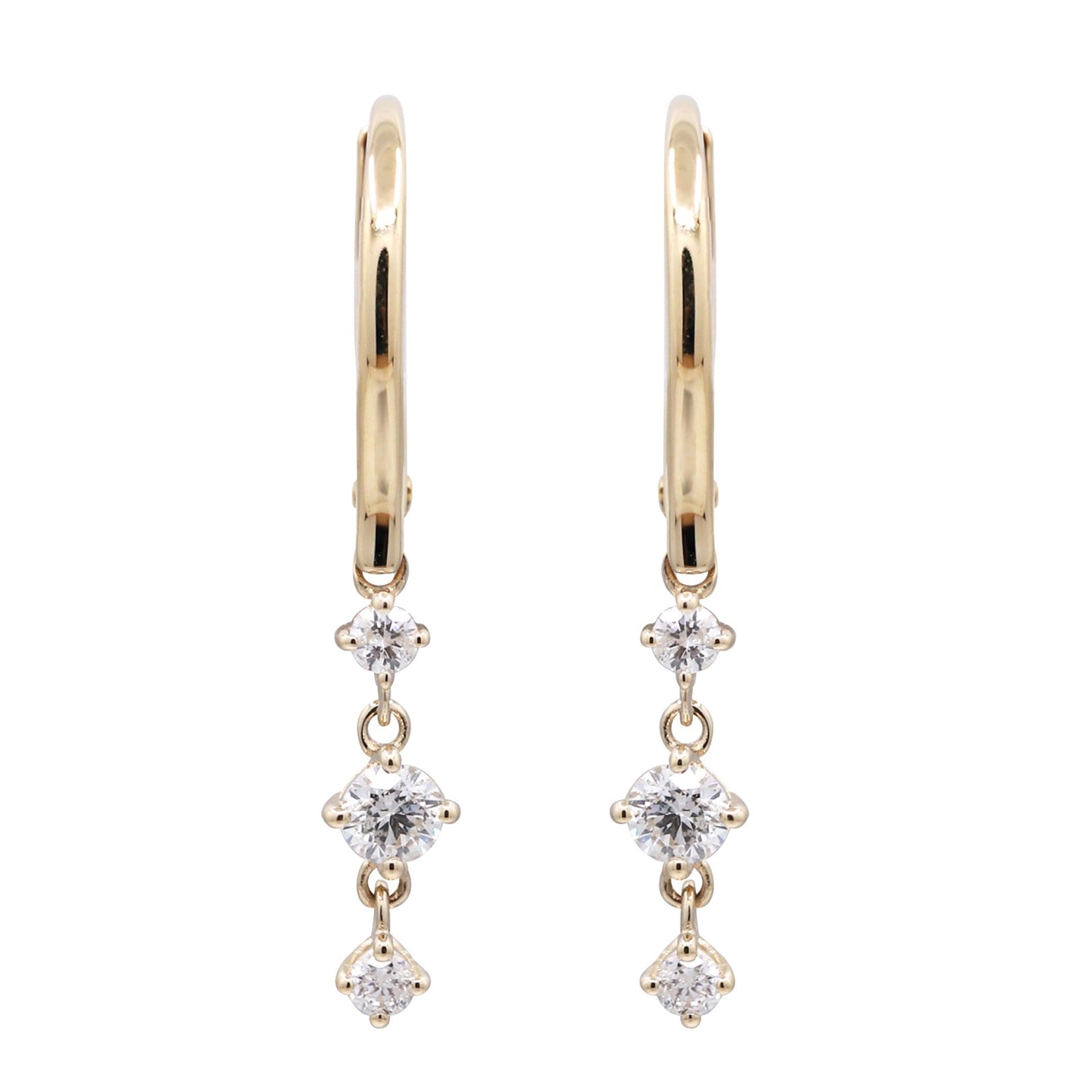 14K YG Diamond Drop Earrings