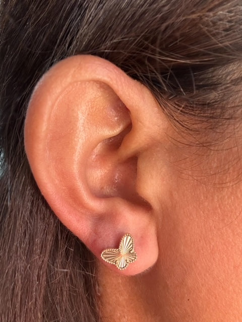 14K YG Butterfly Earrings