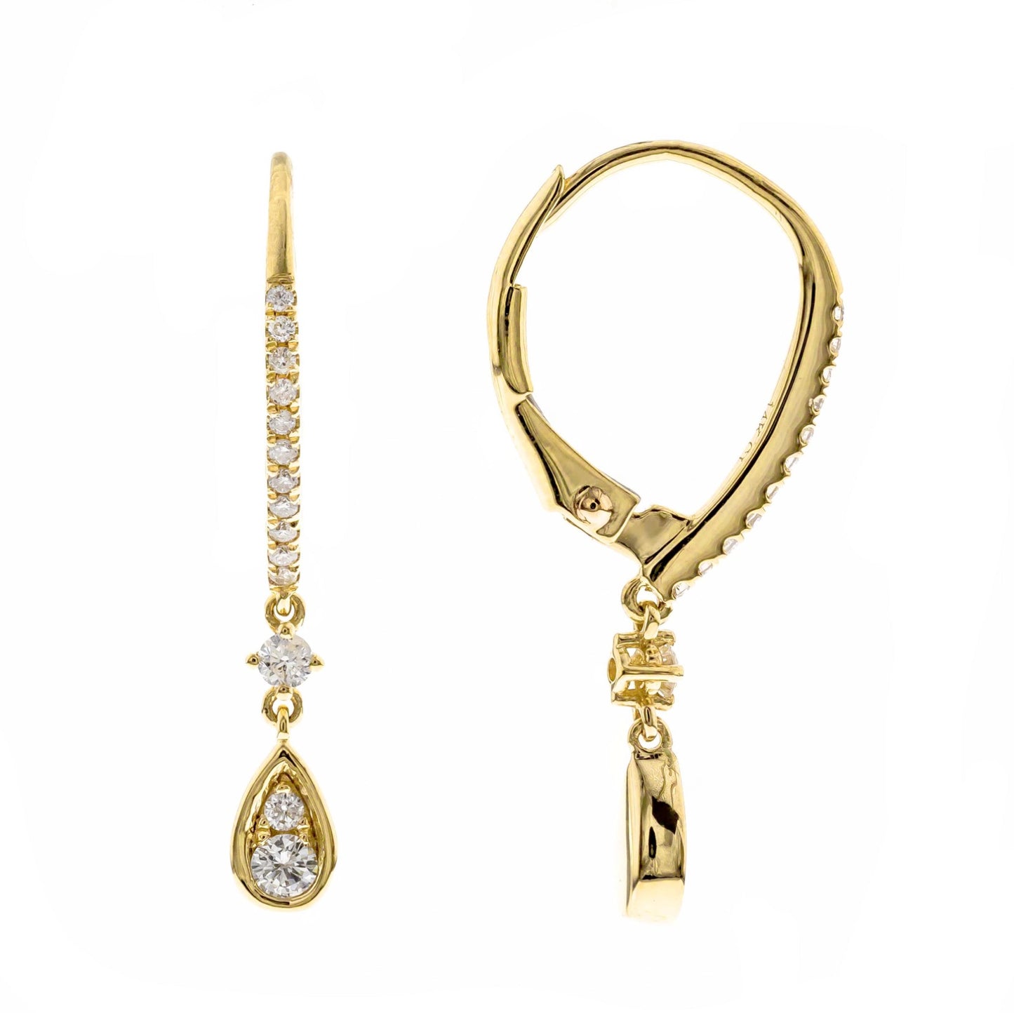 14K YG Diamond Earrings