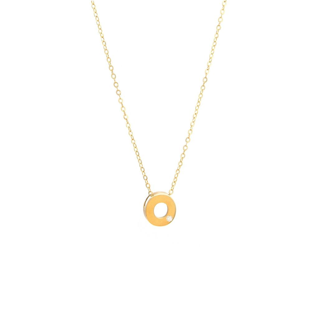 Block Initial "O" with diamond Necklace