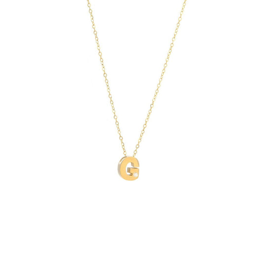 Block Initial "G" with diamond Necklace