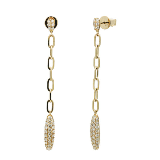 14K YG Diamond Drop Earrings