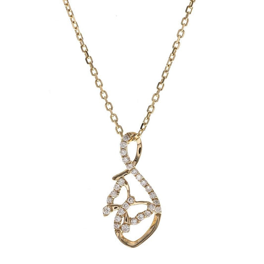 14K YG Diamond Butterfly Necklace