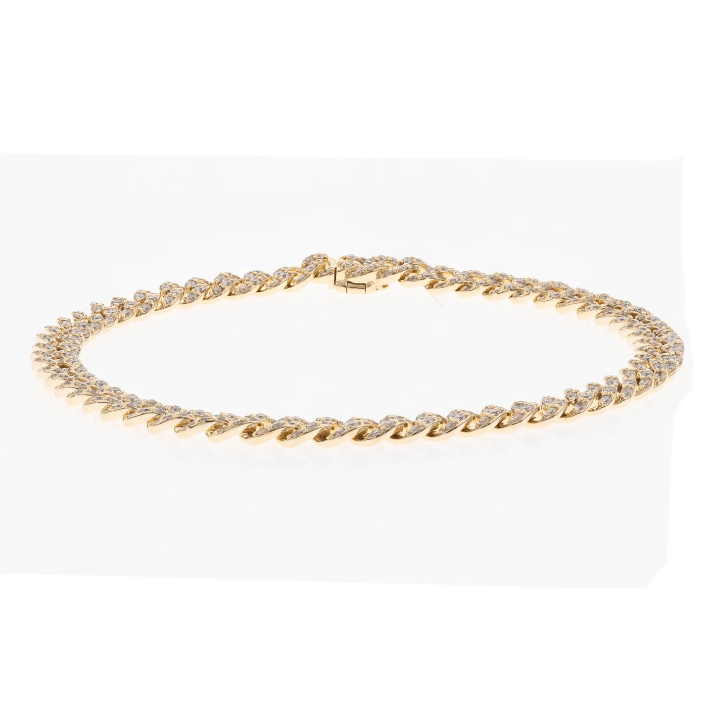 14K YG Diamond Cuban Link Bracelet