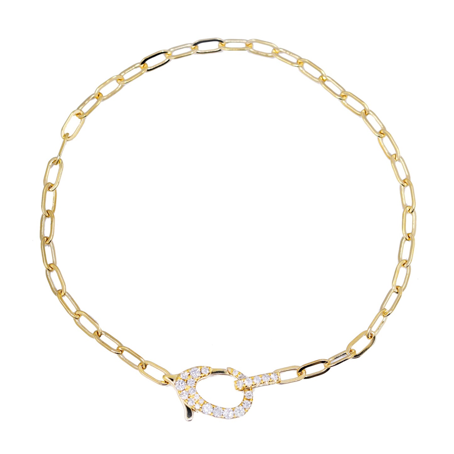 14K YG Diamond Clasp Bracelet